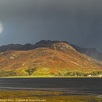 Buy canvas prints of Overlooking Dornie with stormy light by Jenny Hibbert