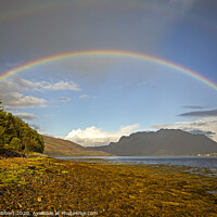 Buy canvas prints of Rainbow crossing over Loch Long in Dornie by Jenny Hibbert