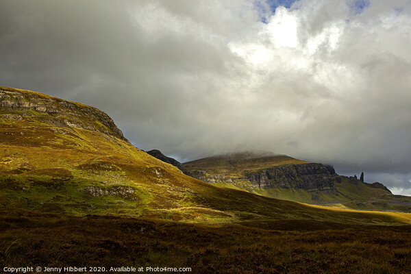 Old Man of Storr in the distance Picture Board by Jenny Hibbert