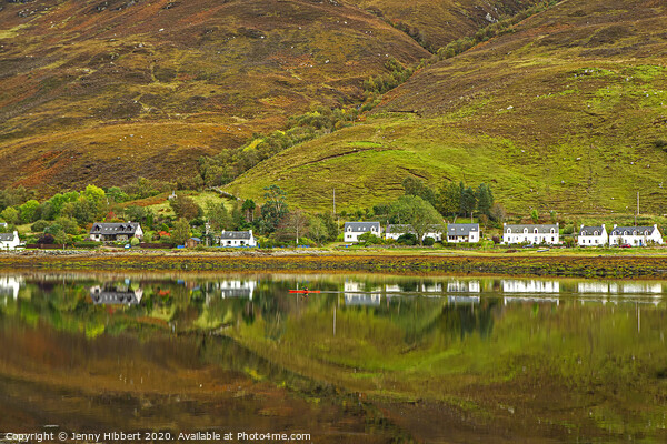 Reflection on the Loch Long looking across to Dornie Picture Board by Jenny Hibbert