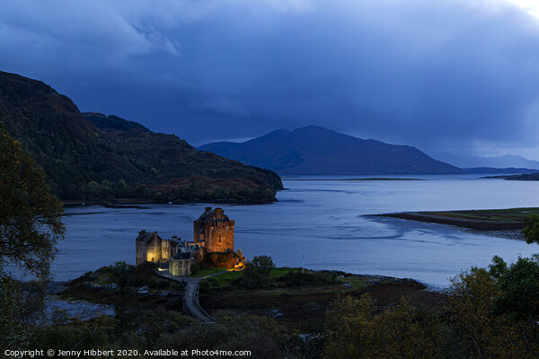Eilean Donan Castle at dusk Picture Board by Jenny Hibbert