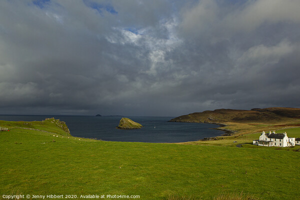 Duntulm Castle overlooking Holm Island, Isle of Skye Picture Board by Jenny Hibbert