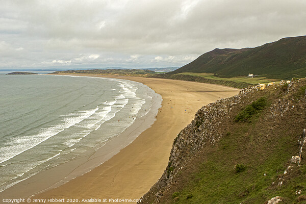 Looking down on Rhossili Bay, Gower Peninsular Picture Board by Jenny Hibbert