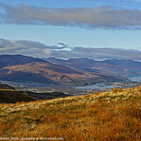 Buy canvas prints of On top of Aonach Mor overlooking Fort William by Jenny Hibbert