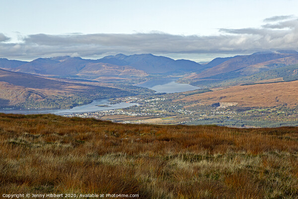 Aonach Mor looking over the hills & lochs of Lochabar Picture Board by Jenny Hibbert