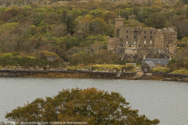 Dunvegan castle overlooking Loch Dunvegan Isle of Skye Picture Board by Jenny Hibbert
