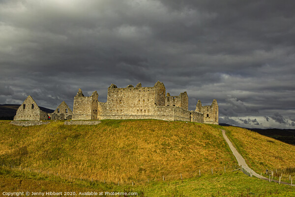 View of Ruthven Barracks on a stormy afternoon Picture Board by Jenny Hibbert