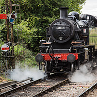 Buy canvas prints of Steam train locomotive travelling by Brigitte Whiteing