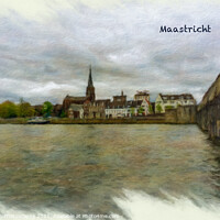 Buy canvas prints of Maastricht Cityscape Digital Oil 2 by DiFigiano Photography