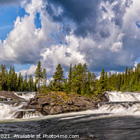 Buy canvas prints of Dimforsen Falls Panorama by DiFigiano Photography