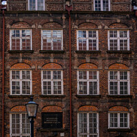 Buy canvas prints of Grainy Gdansk Brownstone by DiFigiano Photography