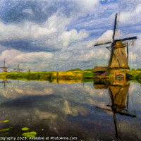 Buy canvas prints of Kinderdijk Canal by DiFigiano Photography