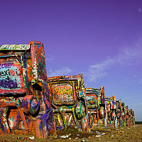 Buy canvas prints of Cadillac Ranch Sunset by DiFigiano Photography