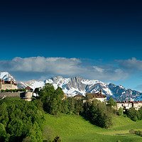 Buy canvas prints of Gruyeres Castle Panorama by DiFigiano Photography