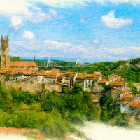 Buy canvas prints of Fribourg Cityscape 1 by DiFigiano Photography