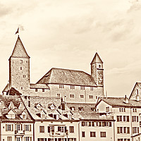 Buy canvas prints of Rapperswil Castle Sepia by DiFigiano Photography