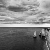 Buy canvas prints of Les Falaises d'Etretat B/W Panorama by DiFigiano Photography