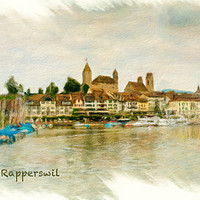 Buy canvas prints of Rapperswil Cityscape by DiFigiano Photography