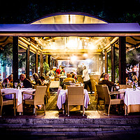 Buy canvas prints of Summer evening dining by Hannan Images
