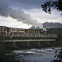 Buy canvas prints of Train flying over a bridge by Connor Carter