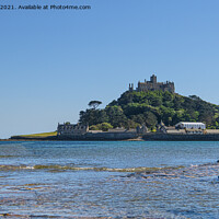 Buy canvas prints of St Michaels mount Cornwall on a sunny day by kathy white