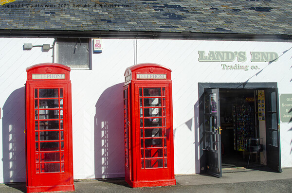 Iconic Red telephone box,lands end cornwall  Picture Board by kathy white