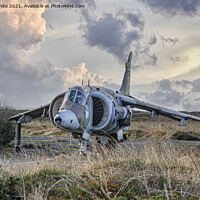 Buy canvas prints of Harrier jump jet, abandoned planes of Predannack  by kathy white
