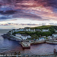 Buy canvas prints of  Porthleven Cornwall sunset by kathy white