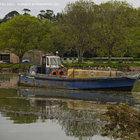 Buy canvas prints of Truro Cornwall old fishing boat by kathy white