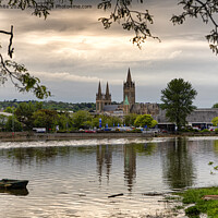 Buy canvas prints of Truro Cornwall Cathedral,  reflections, by kathy white