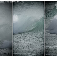 Buy canvas prints of Cornwall waves, three waves by kathy white