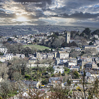 Buy canvas prints of Helston  Cornwall from the hill top by kathy white