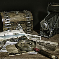 Buy canvas prints of Retro camera and old photos as time goes by by kathy white