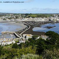 Buy canvas prints of marazion from st michael's mount by kathy white
