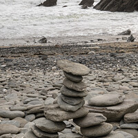 Buy canvas prints of zen balanced stones,Stone Stack by kathy white