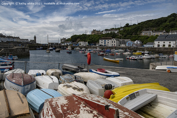 Porthleven Cornwall fishing boats Picture Board by kathy white