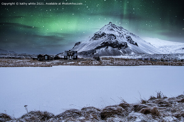 Snæfellsnes Iceland ,northern lights Picture Board by kathy white