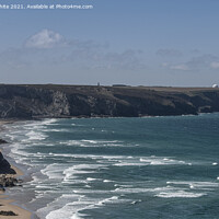 Buy canvas prints of St Agnes Head and  Chapel Porth beach by kathy white