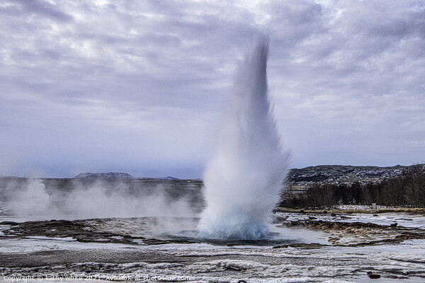 Explosive Eruption of Icelandic Geyser Picture Board by kathy white