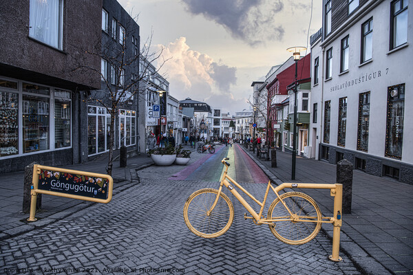 Reykjavik Iceland,Rainbow road Picture Board by kathy white
