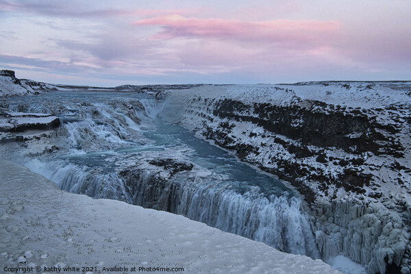 Gullfoss Goðafos, waterfall Iceland Picture Board by kathy white