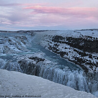 Buy canvas prints of Gullfoss Goðafos, waterfall Iceland by kathy white