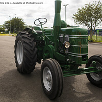 Buy canvas prints of Diesel  Field Marshall,Vintage Tractor; green by kathy white