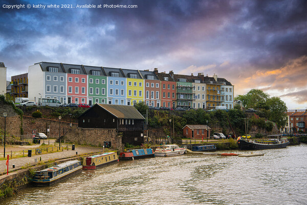 The coloured houses in Bristol at sunset Picture Board by kathy white