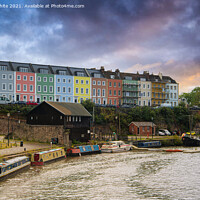 Buy canvas prints of The coloured houses in Bristol at sunset by kathy white