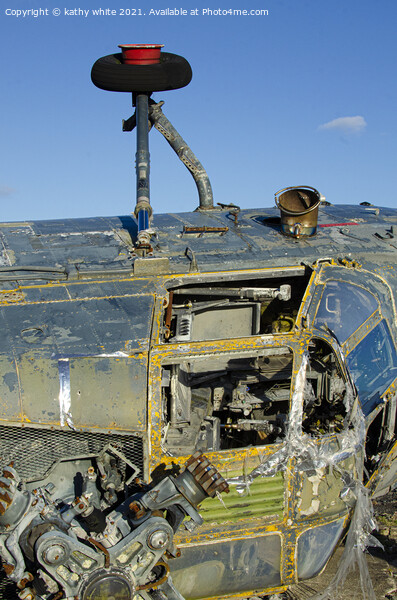 Inside an abandoned old  helicopter Picture Board by kathy white