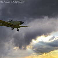 Buy canvas prints of Spitfire, flying into the light by kathy white