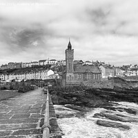 Buy canvas prints of Porthleven Clock tower, by kathy white