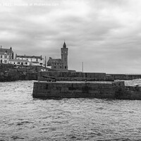 Buy canvas prints of Blue sky at the clock tower Porthleven by kathy white