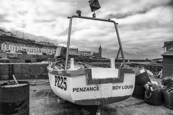Porthleven harbour boat Picture Board by kathy white